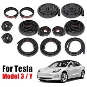 Car Door Seal Strip Kit Rubber Noise-Insulation Weatherstrip For Tesla Model Y/3 - Picture 1 of 6