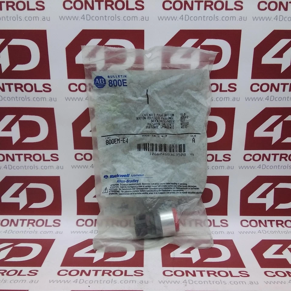 800EM-E4 | Allen Bradley | Push Button, Red, Non-Illuminated, Sealed (NSS), Ser - Image 1 of 1