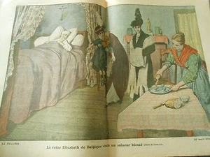 La Reine Elisabeth de Belgique visite un mineur blessé Print 1914 - Picture 1 of 1