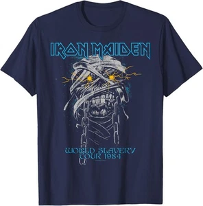 Iron Maiden - Powerslave Head Mummy Navy T-Shirt - Picture 1 of 4