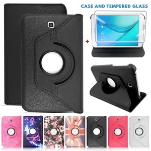 Funda protectora abatible giratoria 360 con soporte de cuero para Samsung Galaxy Tab 4 T350 T560 - Imagen 1 de 7