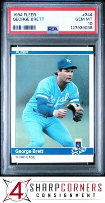 Fleer #344 1984 George Brett Royals Hof PSA 10 Foto 1 de 2