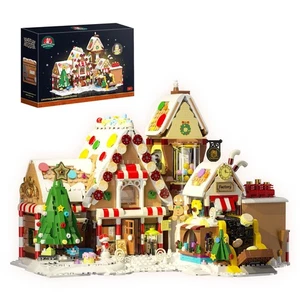 2025 Weihnachten Lebkuchenhaus Fabrik Gebäude Set, 1840 Teile 18 Zoll Weihnachten... - Bild 1 von 8