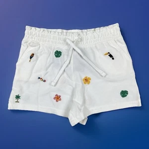 Polo Ralph Lauren Shorts Girls Size 5 White Tropical Embroidered Bird Flower NWT - Picture 1 of 15
