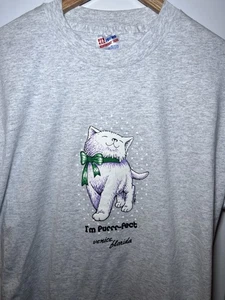 Camisa Divertida Gatito Vintage Años 80 "I'm Purrrfect" Talla Grande Puntada Única - Imagen 1 de 7