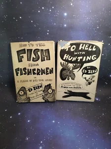 VTG Ed Zern Book Lot Of 2 To Hell With Hunting 1946 & Fish From Fisherman 1947 - Foto 1 di 20