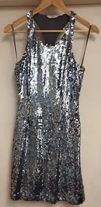 NEW LOOK - Grey/Silver Rectangular Sequin Dress - Picture 1 of 4