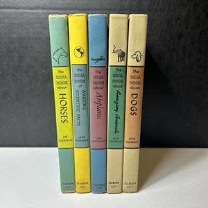 The Real Book Lot Of 5 Books-Horses, Dogs, Airplanes, Animals, Scientific Facts - Picture 1 of 6