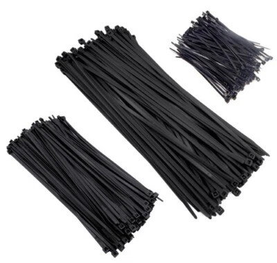 BOWERS TOOL CO. Zip Cable Ties 300pc UV Black 4" 8" 11" Nylon Wire Tie Wraps Made in USA