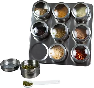 Intergalactic Spice Rack Set with Magnetic Jars, Stand & Wall Mount, 9 Tins - Picture 1 of 9