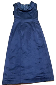 Cue Dress Blue Silky Feel Sleeveless Lined Zip Size 6 - Made in Australia - Picture 1 of 6