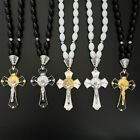 Russian Style Creative Exquisite Rosary Cross Necklace Car Rearview Mirror Charm