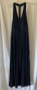 Neu mit Etikett Alice + Olivia marineblaues plissiertes Maxikleid Größe 2 495 $ - Bild 1 von 8