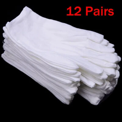 Child White Costume Gloves Kids Halloween Princess Superhero Santa Band 12 Pairs - Image 1 of 4