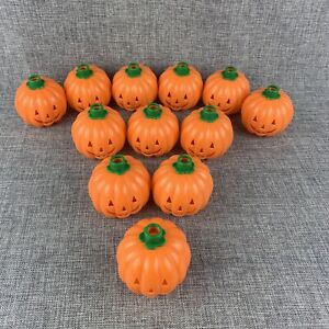 12 Hard Plastic Jack-O-Lantern Pumpkin Mini Halloween Light Covers Flaws
