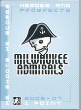 2006-07 ITG Heroes Prospects AHL League MILWAUKEE ADMIRALS LOGO Shoots He Scores
