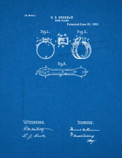 Hose Clamp Patent Print Blueprint