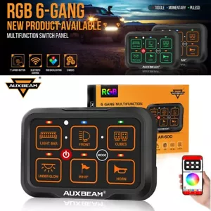 Auxbeam 12-24V 6 Gang Switch Panel RGB Colorful For Off-road Truck SUV UTV ATV - Picture 1 of 12