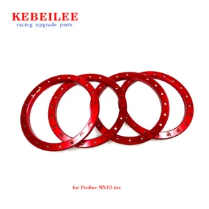 KEBEILEE CNC aluminum outer beadlock ring for PRO-LINE Badlands MX43 wheel Red - Picture 1 of 3