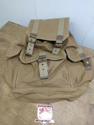 Mochila Coyote Marrón Lona y Cuero Comping/Senderismo Pack Foto 1 de 3