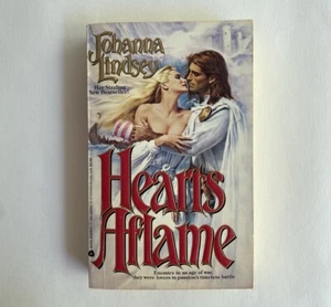 Hearts Aflame by Johanna Lindsey (1987) 1st Printing Vintage Historical Romance - Picture 1 of 11