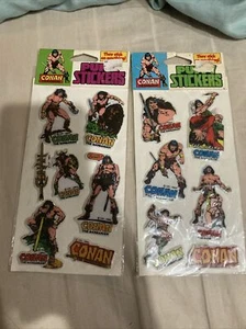 Conan the Barbarian 1984 New and Sealed Puffy Stickers Set Of 2, Gordy - Picture 1 of 8
