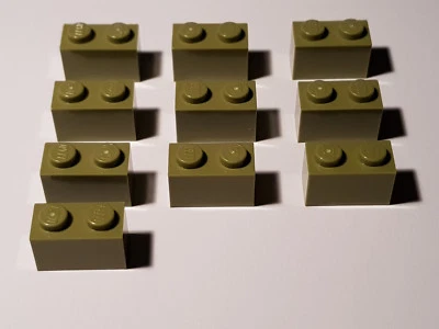 Lego 10 x 3004 Básico Piedra 1 x 2 Verde Oliva 6024722 (#AC17) Oliva Verde - Imagen 1 de 2