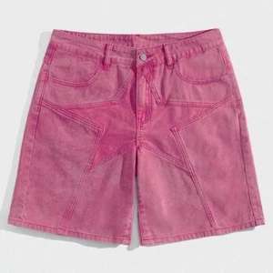 Star Pink Shorts Jorts For Men And Women Unisex (ALL SIZES) - Picture 1 of 4