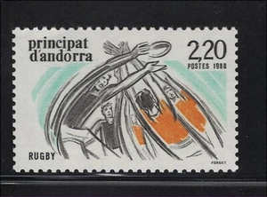 French Andorra Scott # 362 MNH Rugby 1988 - Picture 1 of 1