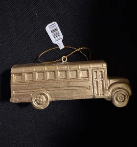 2025 Gold Punze High School Bus 🚌 Christbaumschmuck, Neu mit Etikett - Bild 1 von 1