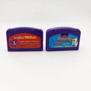 Lot of 2 Leap Frog LeapPad Cartridges Scooby Doo Zombie Reading Puzzles Pooh - Picture 1 of 7