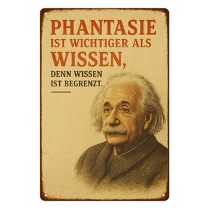 Metal Sign Albert Einstein, Premium Edition, 20x30cm, Shield, Sign Decorative - Picture 1 of 5