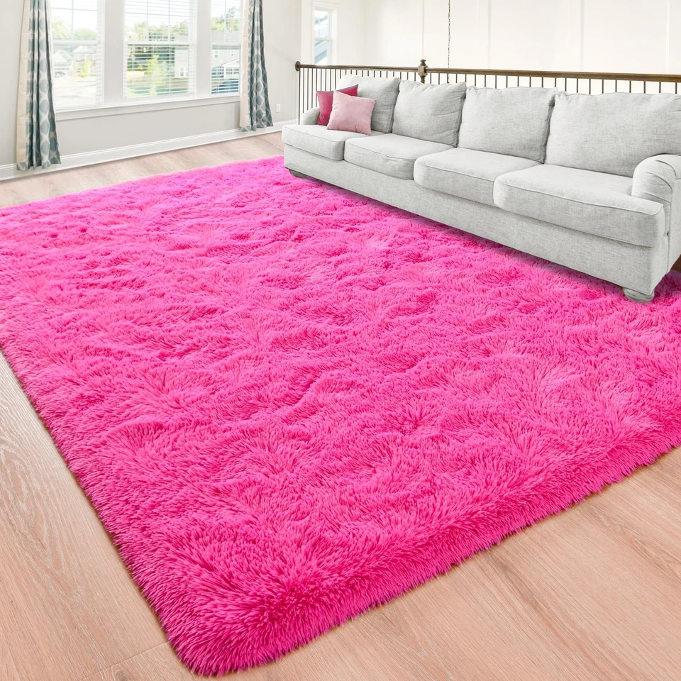junovo Ultra Soft Area Rugs 4x5.3 Feet Fluffy Carpets for Bedroom Kids Girls