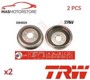 BREMSTROMMEL HINTEN TRW DB4026 2PCS P FÜR BMW 3,E30,E36 1.8L,1.6L,2L,2.4L - Picture 1 of 6