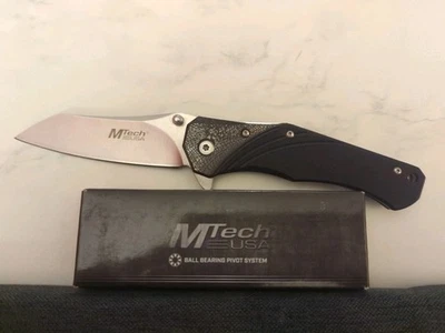 Cuchillo plegable de bolsillo de acero inoxidable negro MTech Framelock - MT-1103GY Foto 1 de 3