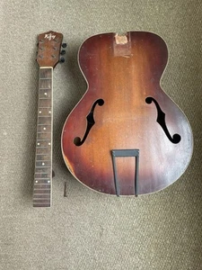 Vintage USA Kay Archtop Project K20 Blue Label 1930s M*hog*ny. WILL SPLIT! - Picture 1 of 24