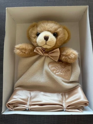 Manta de seguridad pequeña diseño Fry marrón tostado Riley Bear Lovey I Love You Heart  Foto 1 de 4