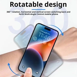 Hands-free Phone Wristband Holder Flexible Arm Band Stand 360-degree Rotatable - Photo 1 sur 11