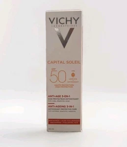 Vichy Capital Soleil 3 in 1 anti-invecchiamento, niacinamide + ialuronico filtro spf50 - 50 ml - Foto 1 di 1