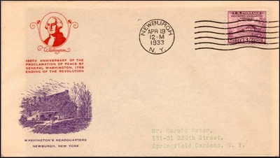 Scott 727 - 3 Cents Newburgh Gorham FDC Typed Address Planty 727-20A - Image 1 of 2