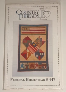 Vintage Pattern- Country Threads Federal Home #447 - Uncut Includes Flag Fabric - Picture 1 of 3