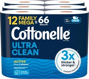 Toilettenpapierrollen Weichtissue Mega Ultra Comfort/Ultra Clean/12 Familienrollen. - Bild 1 von 12