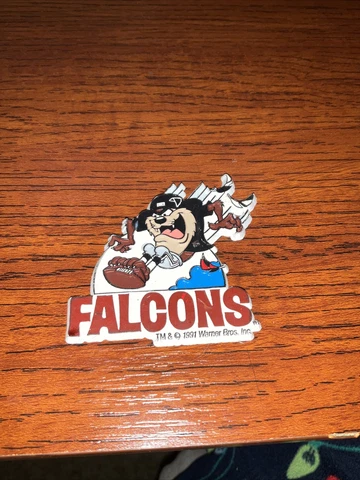 TAZ ATLANTA FALCONS LOONEY TUNES Vtg Rubber NFL Football MAGNET Warner Brothers Cover