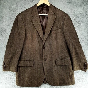 Chereskin Jacket Mens 44R Brown Herringbone Camel Wool Sport Coat Blazer - Picture 1 of 19