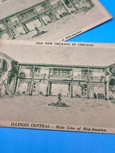 Konvolut 2 Vintage. State Fair Postkarte Old New Orleans in Chicago Central IL Railroad - Bild 1 von 6