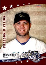 2017 Atlantic League All-Stars Choice #39 Michael Nix Woodstock Georgia GA Card