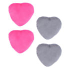 4er Baumwollpuff Herzform Make-up Puff mit Riemen für Körperpuder (grau, rosig)