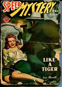PULP: Speed Mystery 11/1943-Trojan-graveyard terror cover-pulp thrills-G- - Picture 1 of 1