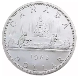 1965 Canadian Silver Dollar Uncirculated Coin 80% $1 - Bild 1 von 1