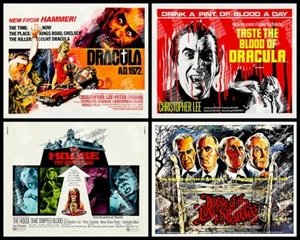 DRACULA BLOOD HORROR FEAR MONSTERS - ALL 4 FOUR - 11 X 14 LOBBY CARDS - Picture 1 of 1